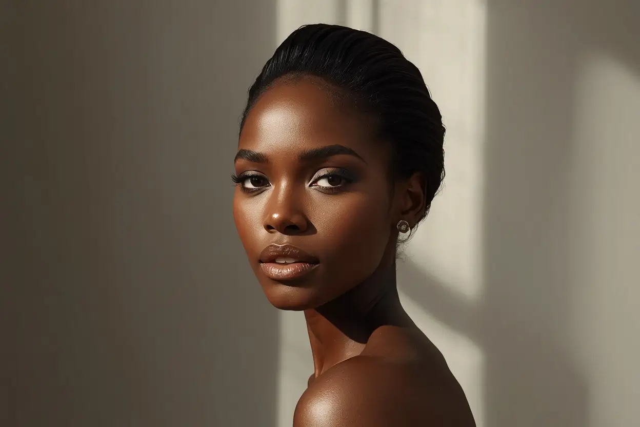 Woman wearing a natural-looking human hair topper for added crown volume