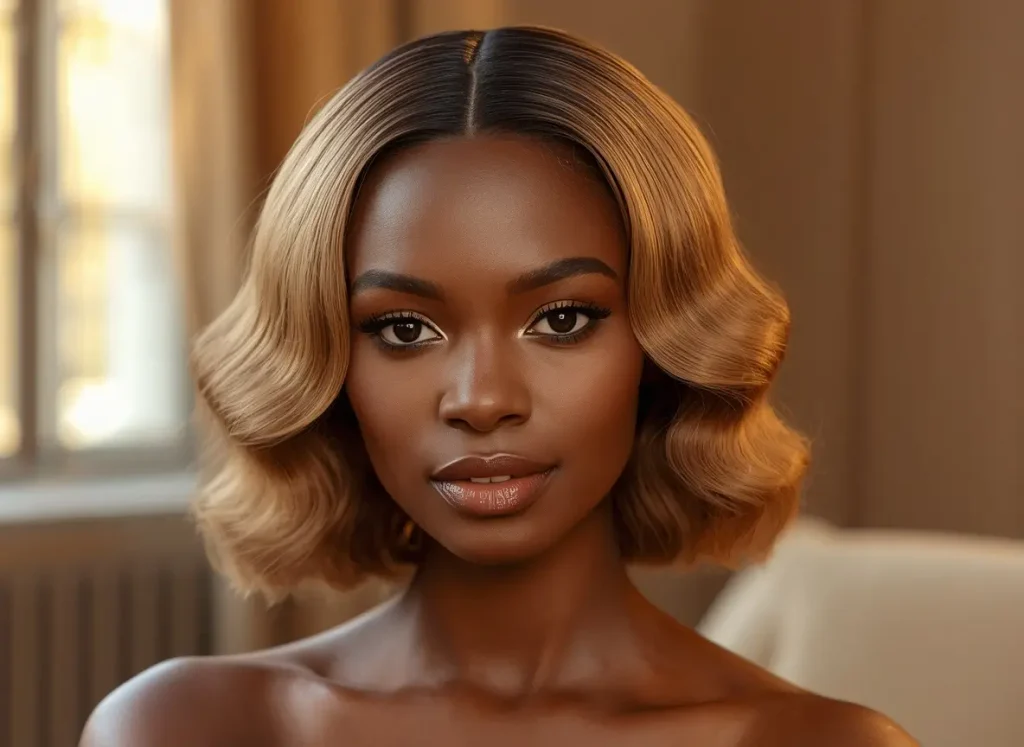 Natural-looking hair topper blended with the wearer's own hair